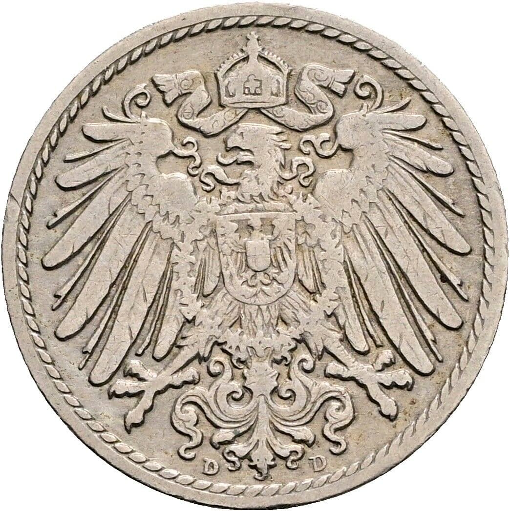 5 Pfennig 1906 D – Rückseite