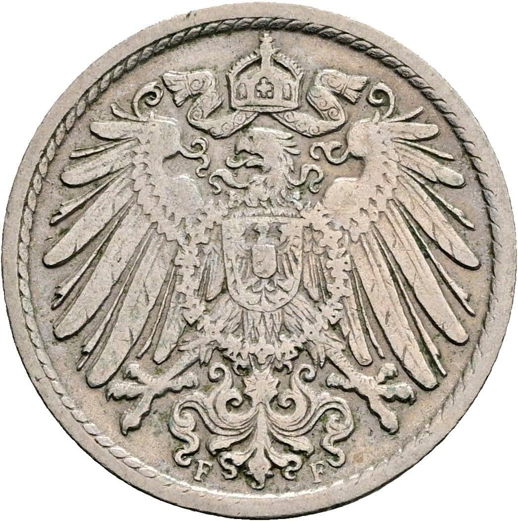 5 Pfennig 1911 F – Rückseite