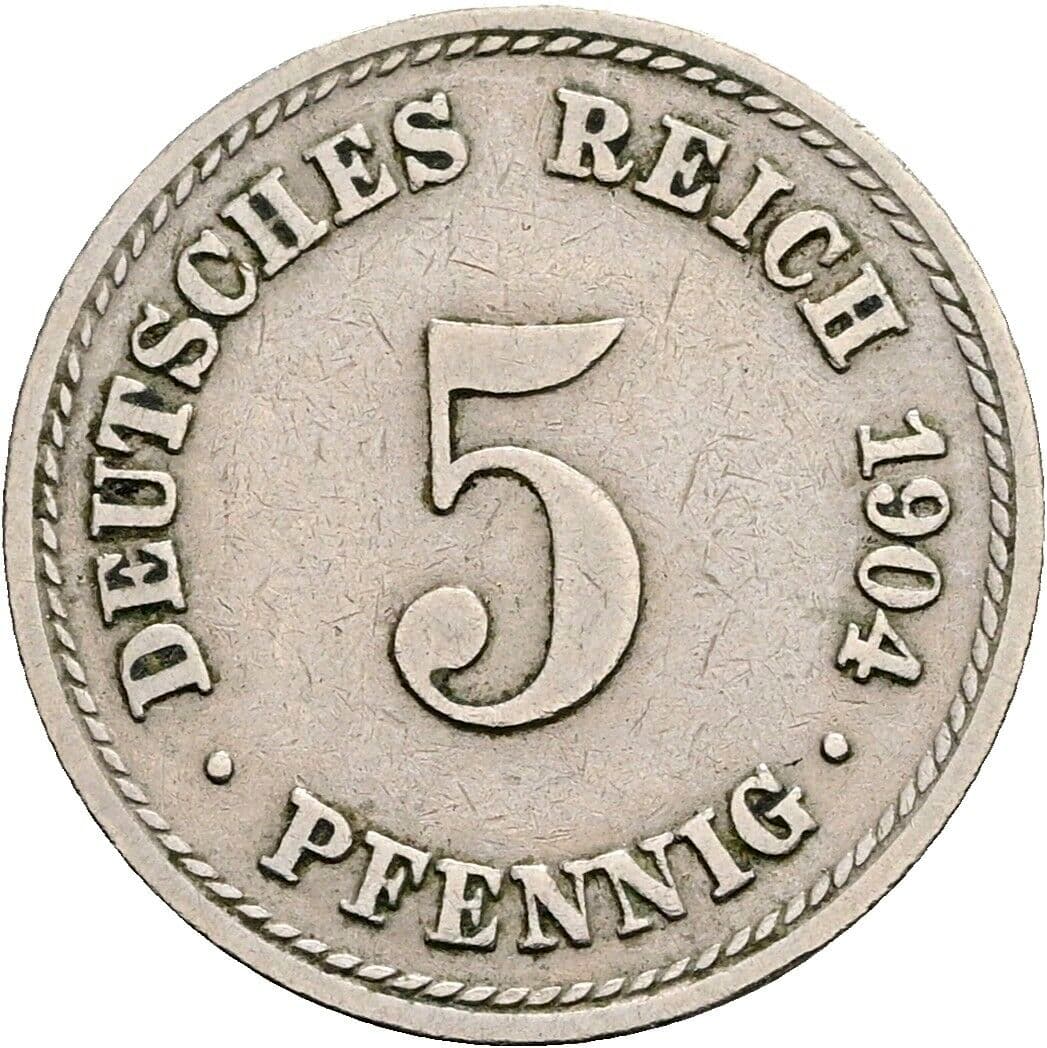 5 Pfennig 1904 A – Vorderseite