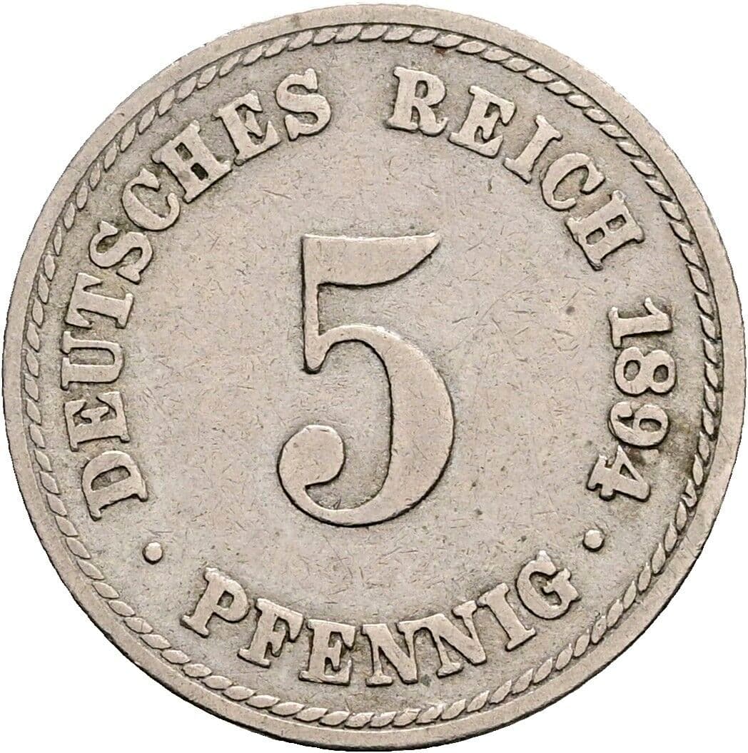 5 Pfennig 1894 A – Vorderseite