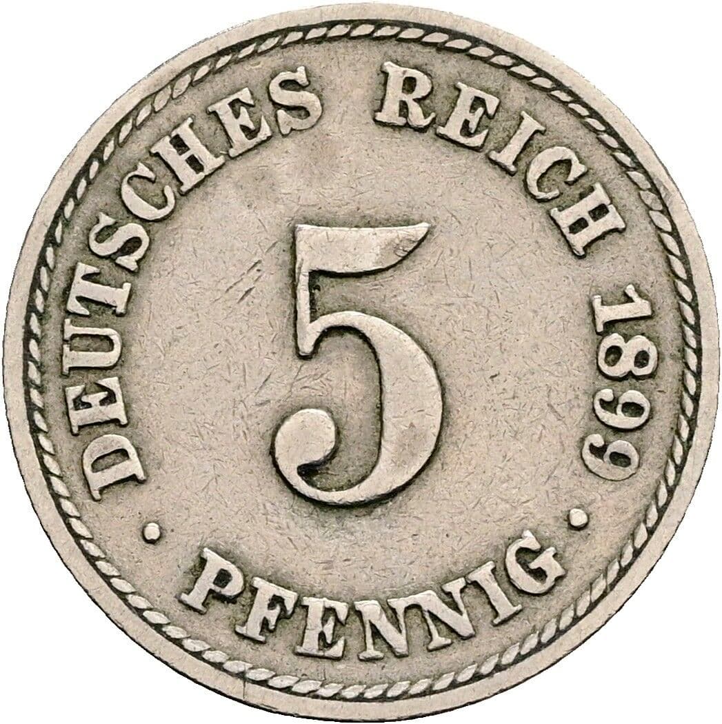 5 Pfennig 1899 A – Vorderseite