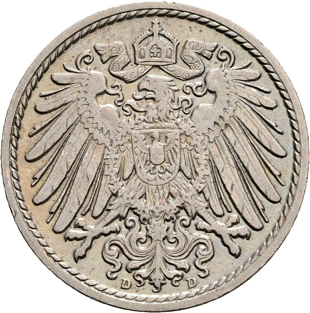 5 Pfennig 1910 D – Rückseite