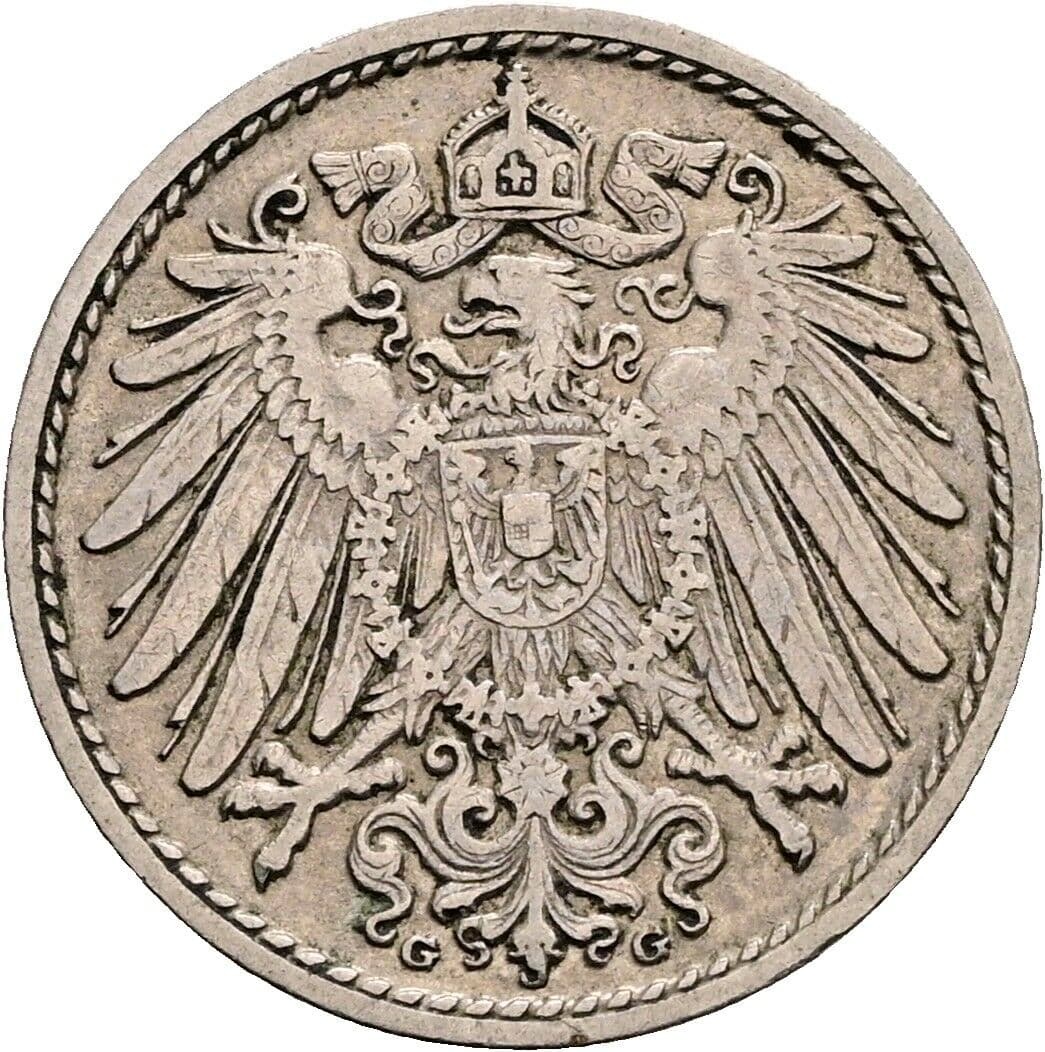 5 Pfennig 1907 G – Rückseite