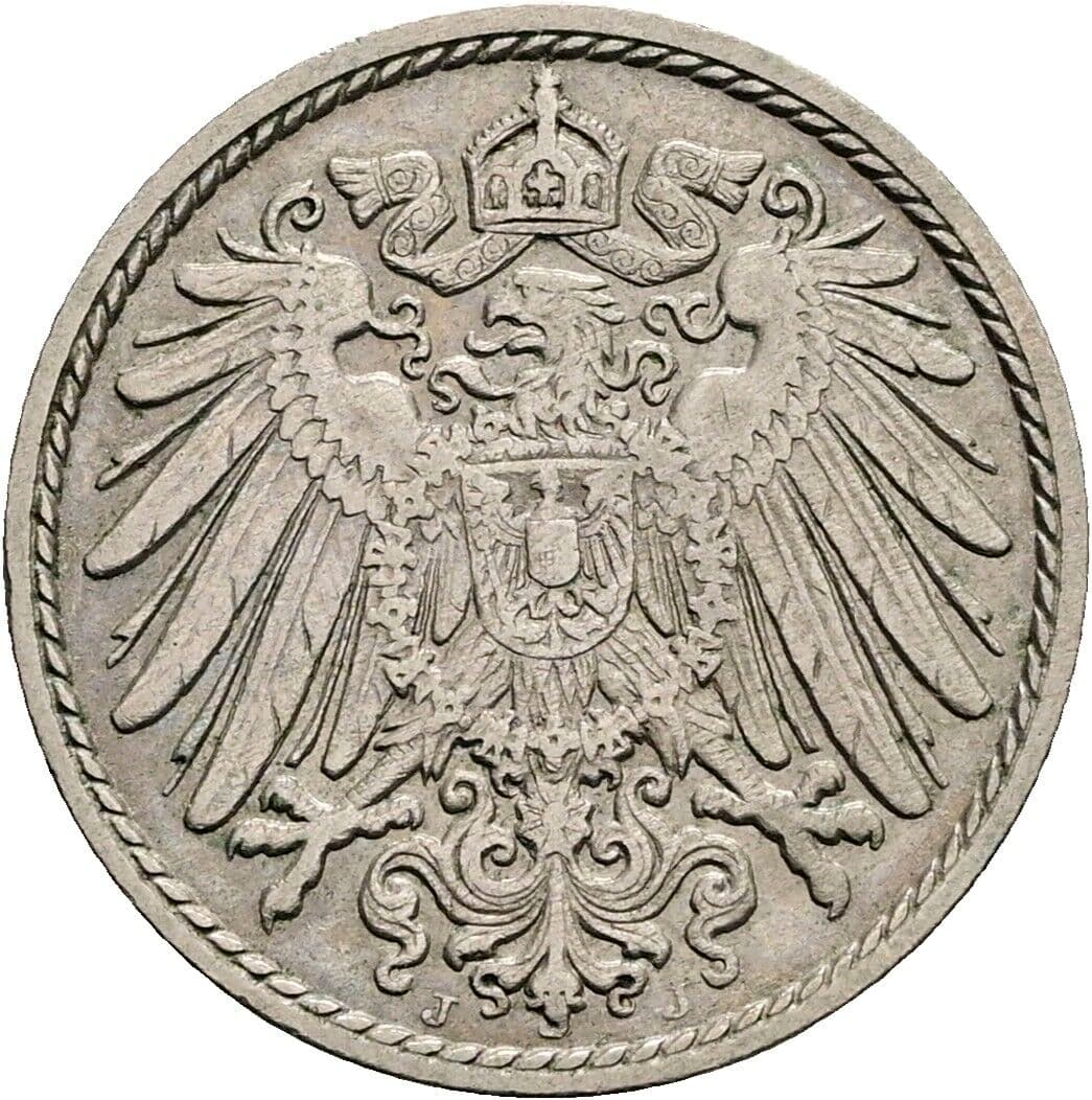 5 Pfennig 1912 J – Rückseite