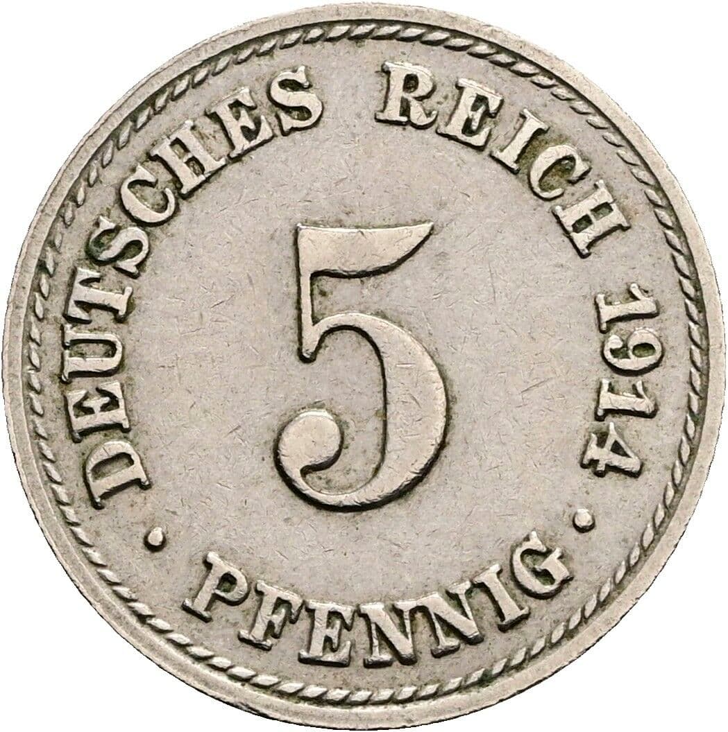 5 Pfennig 1914 A – Vorderseite
