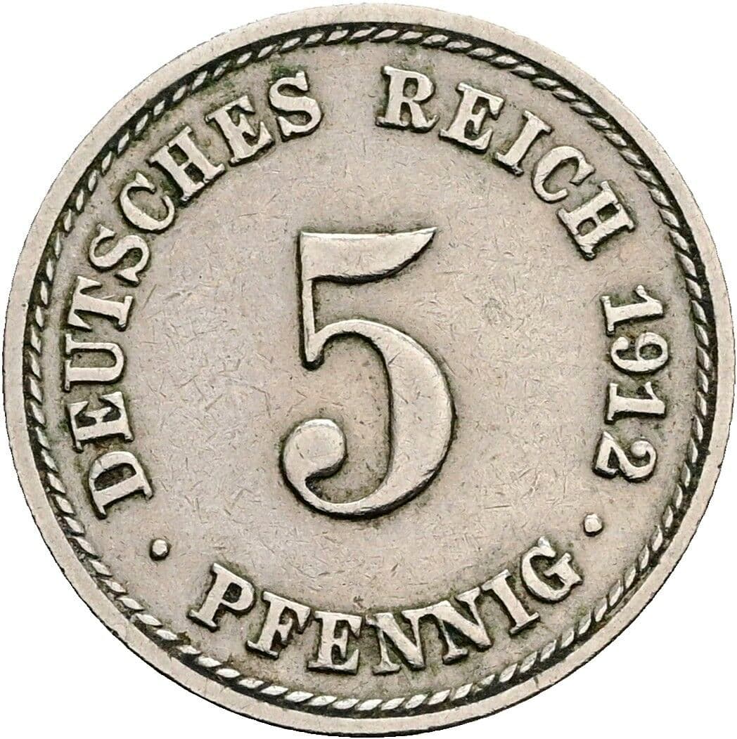 5 Pfennig 1912 A – Vorderseite
