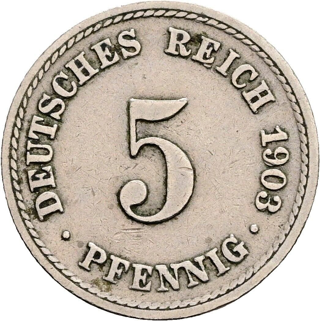 5 Pfennig 1903 F – Vorderseite