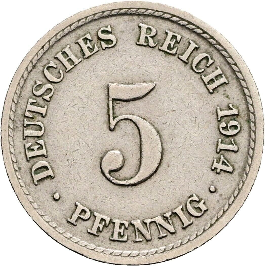 5 Pfennig 1914 A – Vorderseite