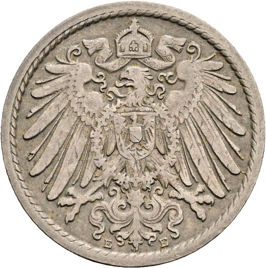 5 Pfennig 1900 E – Rückseite