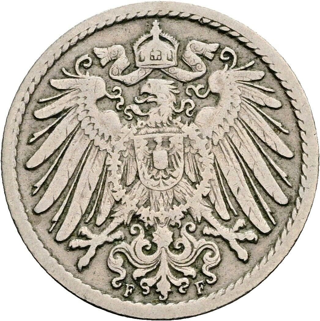 5 Pfennig 1903 F – Rückseite
