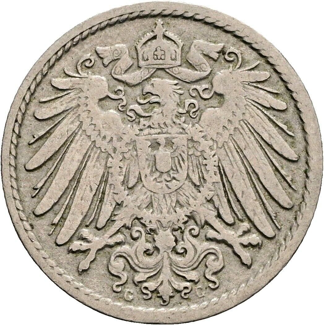 5 Pfennig 1900 G – Rückseite