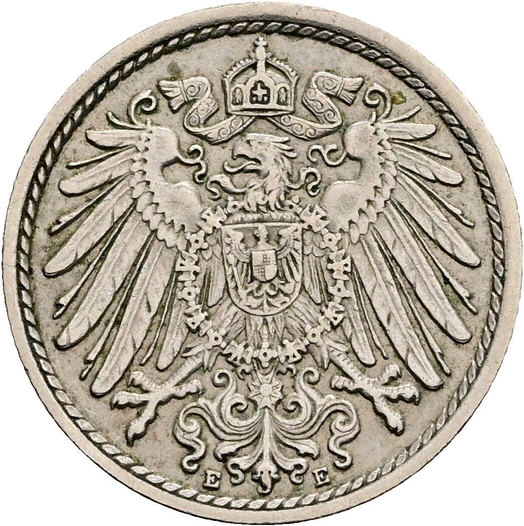 5 Pfennig 1913 E – Rückseite
