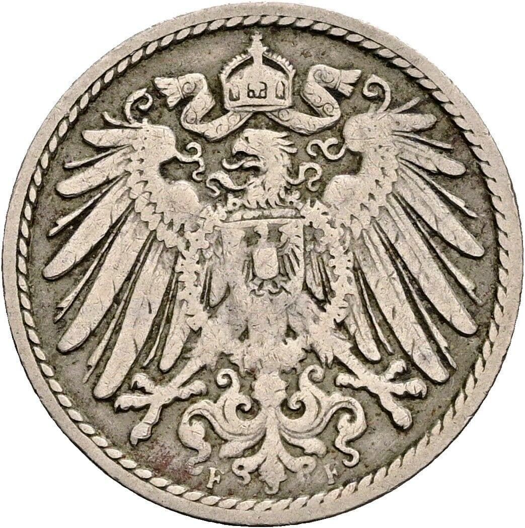 5 Pfennig 1892 F – Rückseite