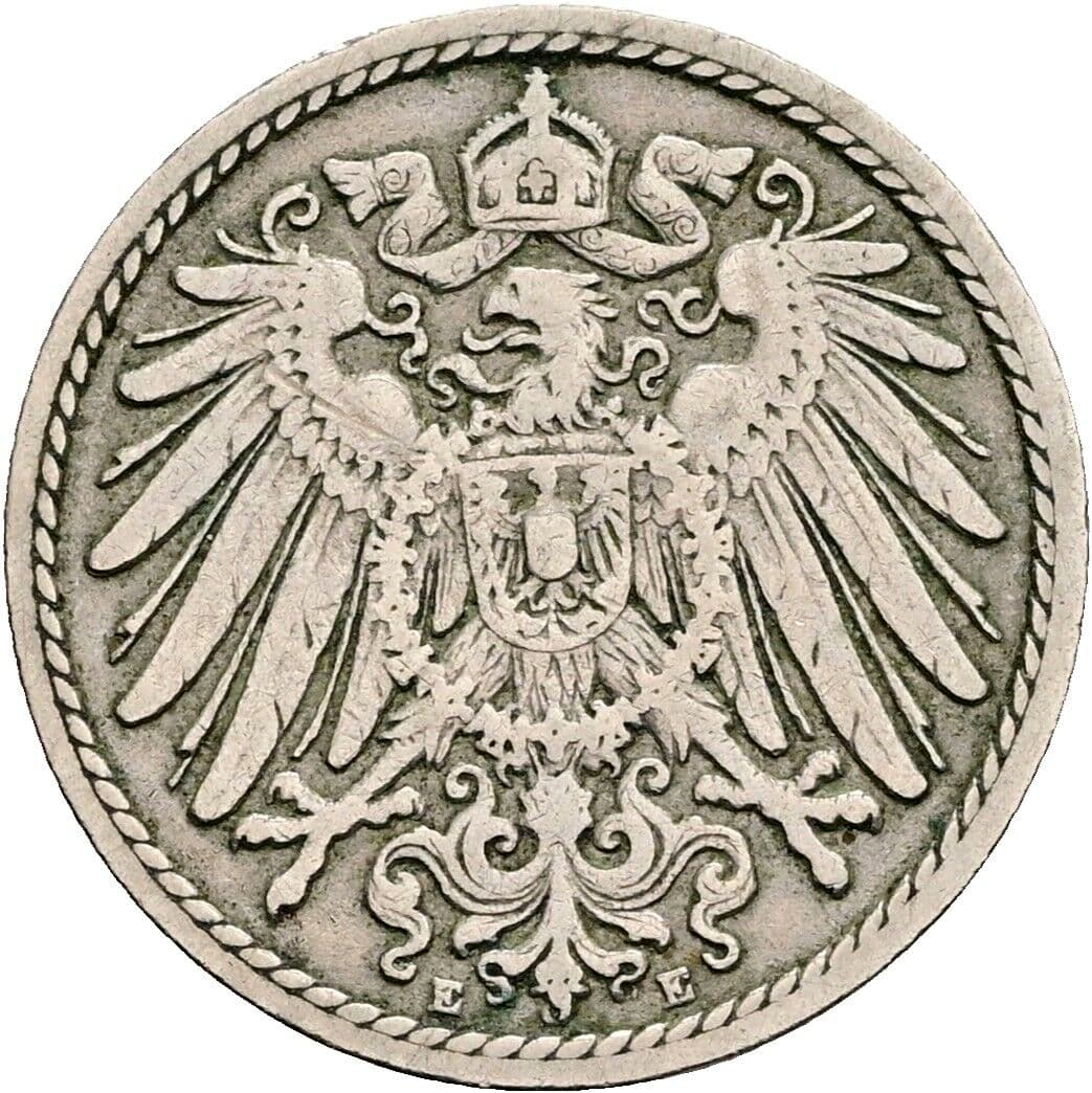 5 Pfennig 1896 E – Rückseite