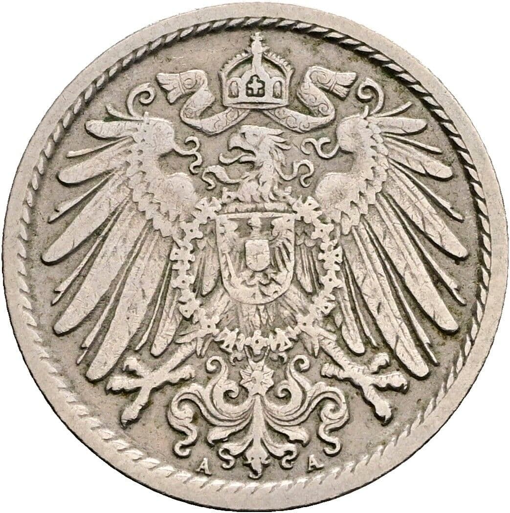 5 Pfennig 1909 A – Rückseite