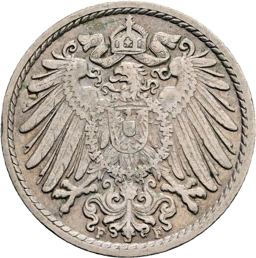 5 Pfennig 1914 F – Rückseite