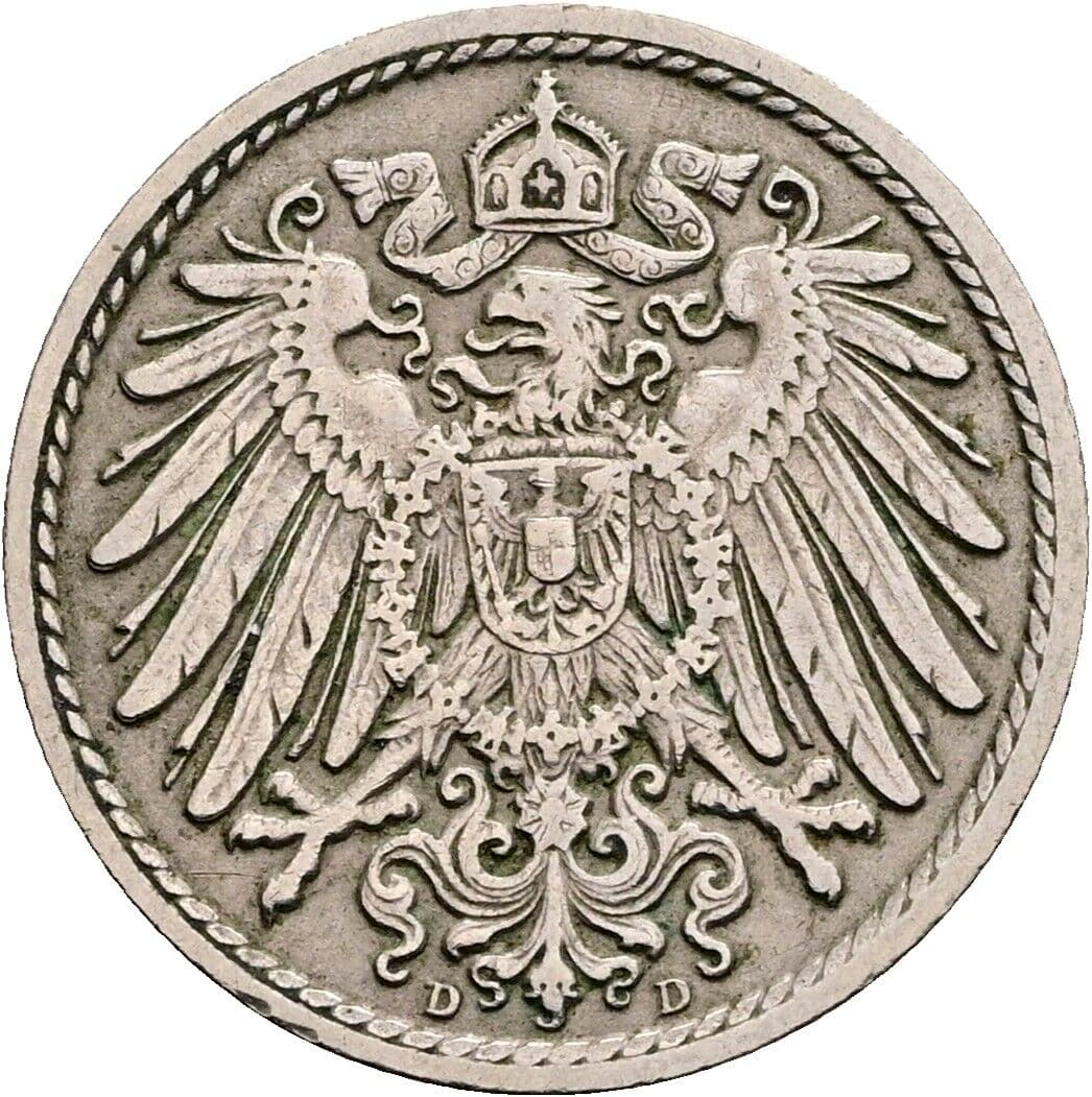 5 Pfennig 1910 D – Rückseite