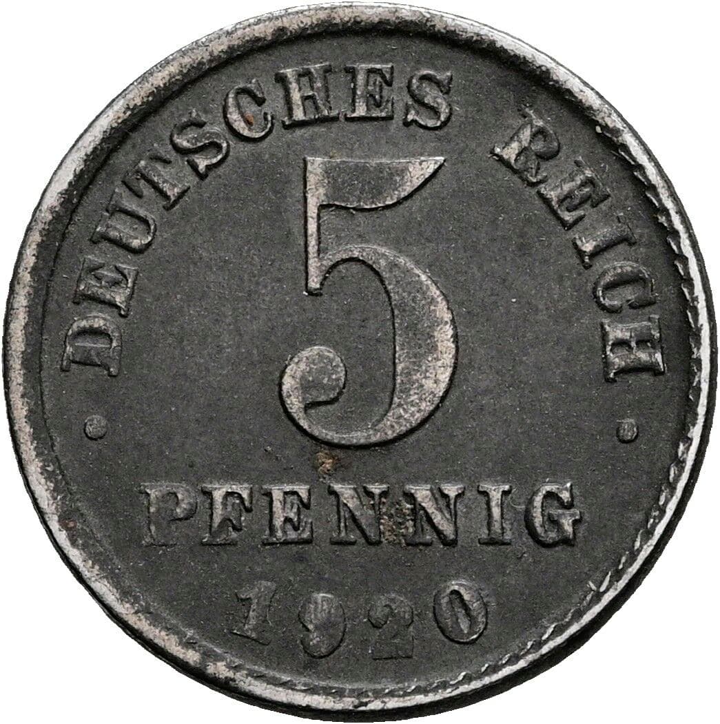 5 Pfennig 1920 J – Vorderseite
