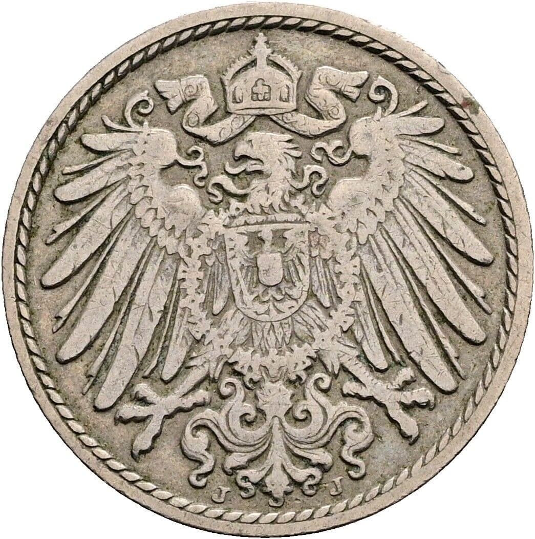 5 Pfennig 1904 J – Rückseite