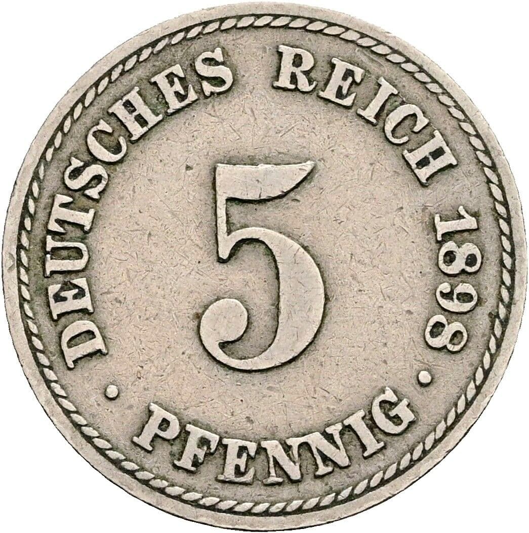5 Pfennig 1898 A – Vorderseite