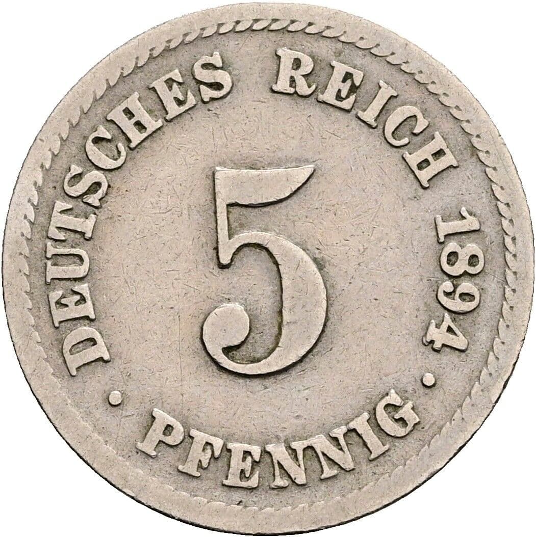 5 Pfennig 1894 A – Vorderseite