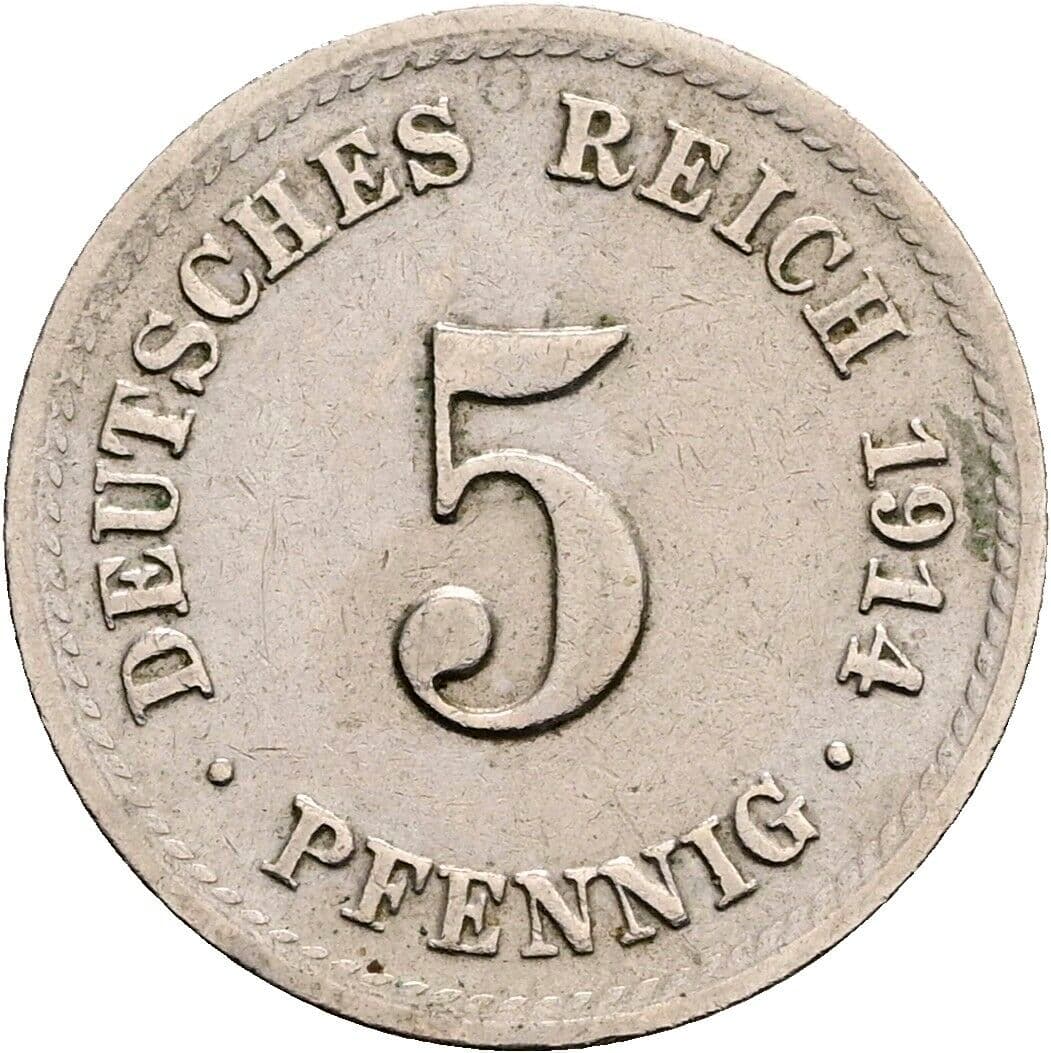 5 Pfennig 1914 A – Vorderseite