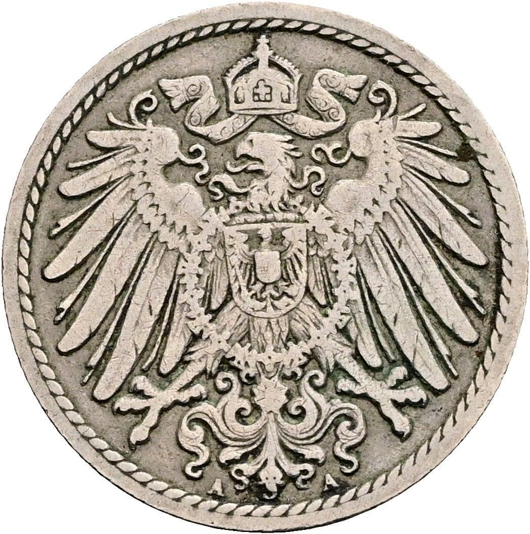 5 Pfennig 1898 A – Rückseite
