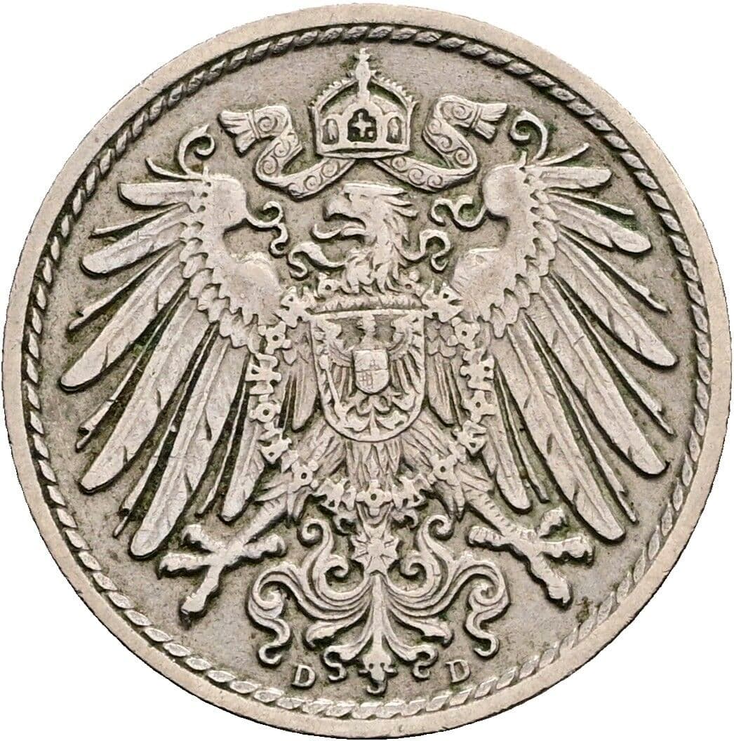 5 Pfennig 1910 D – Rückseite
