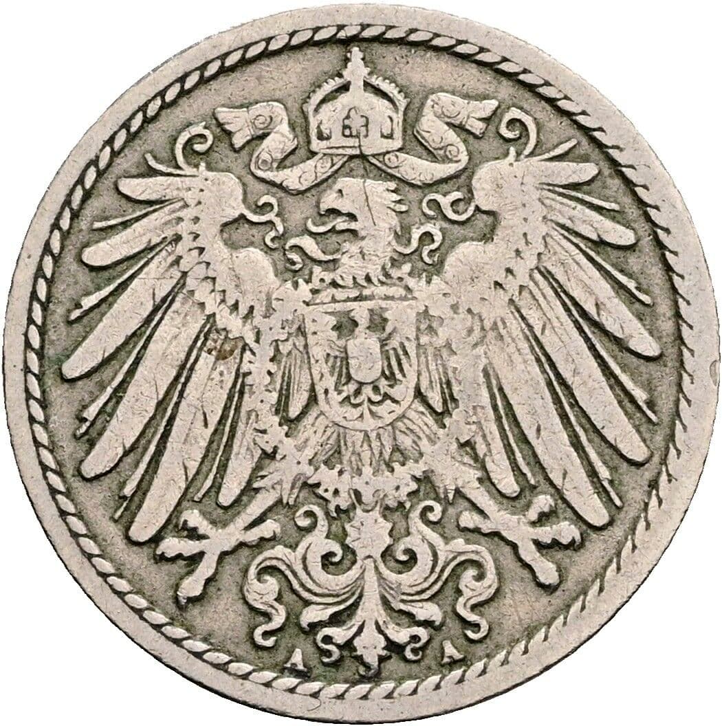 5 Pfennig 1893 A – Rückseite