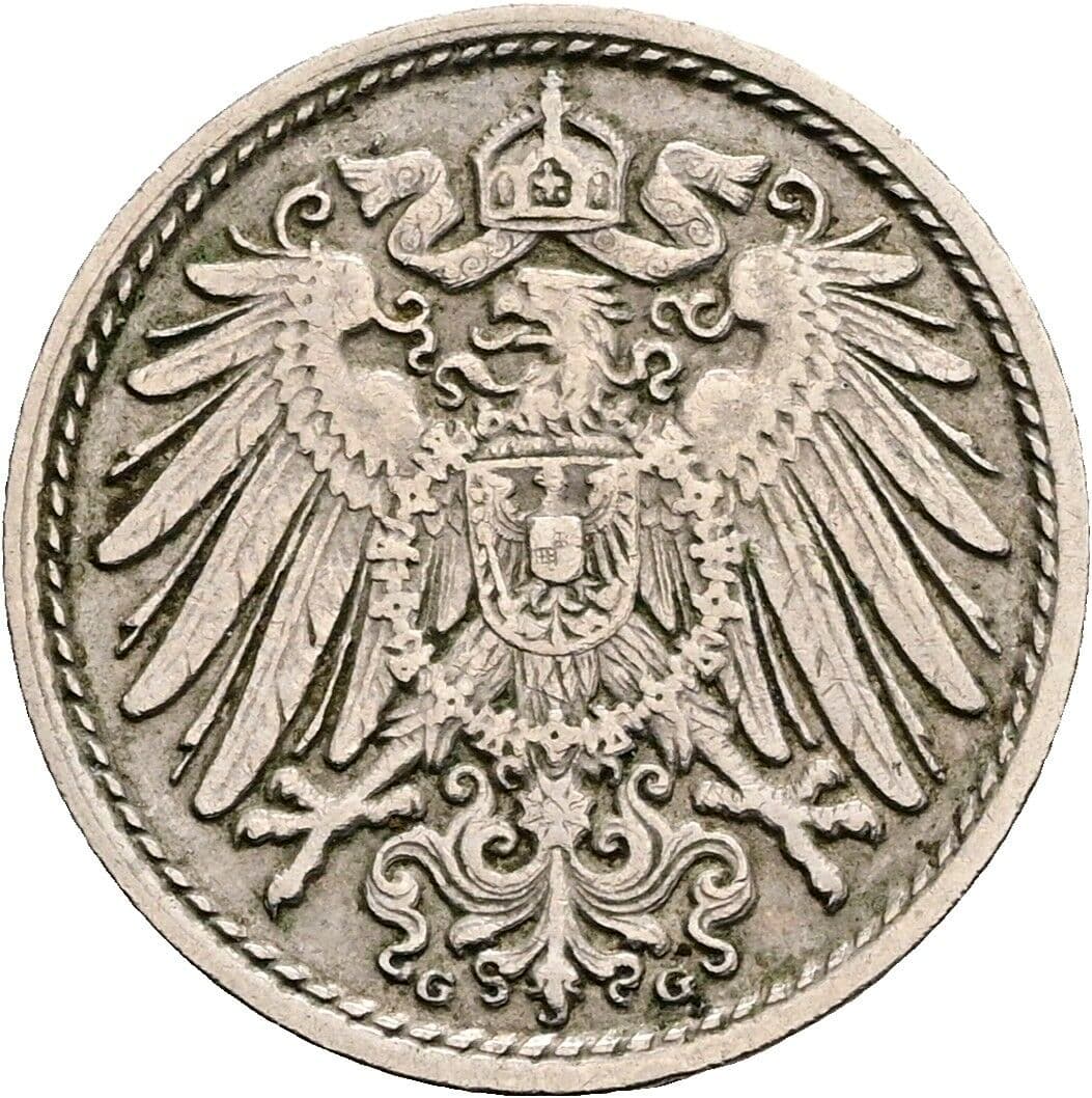 5 Pfennig 1912 G – Rückseite