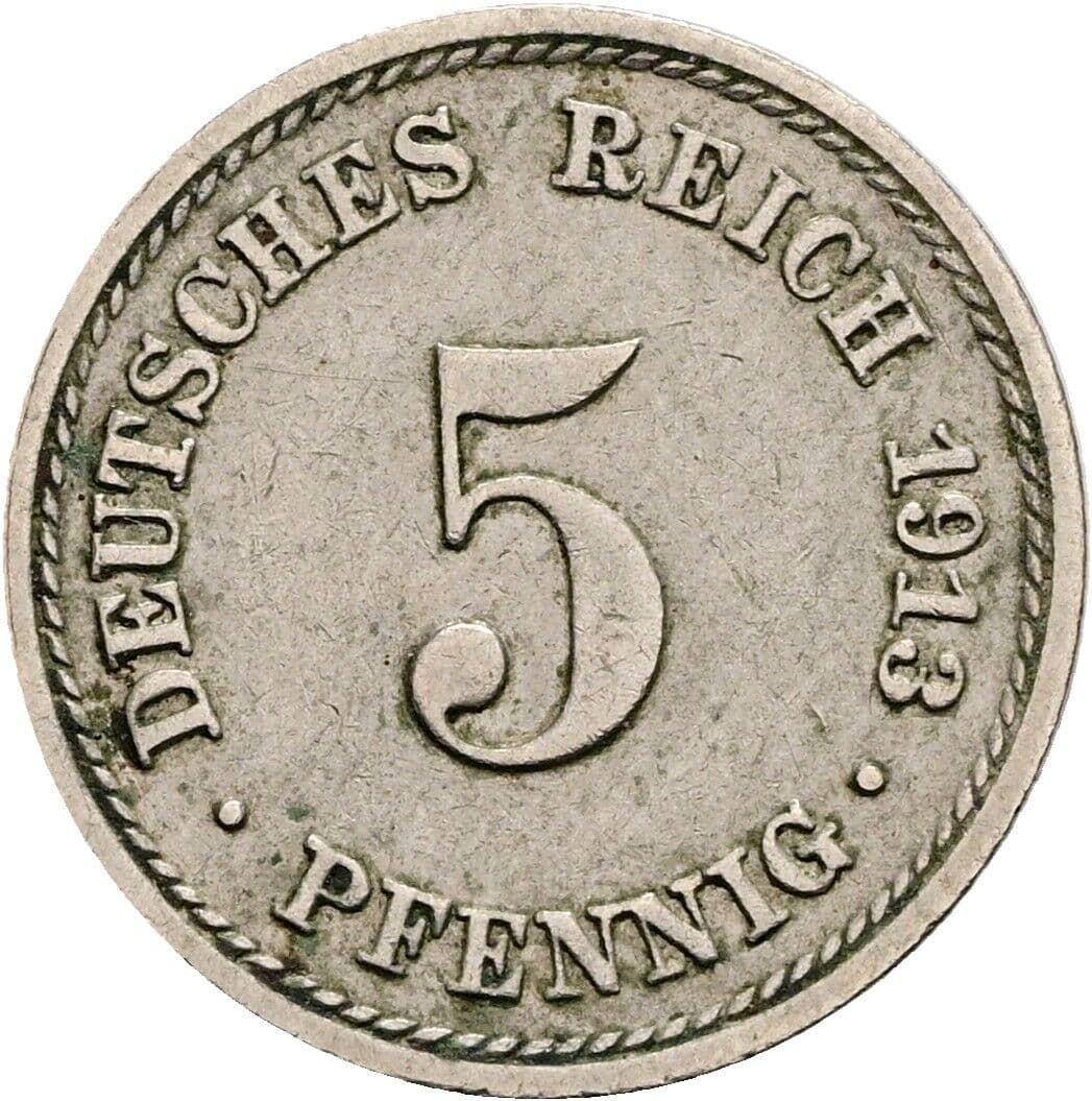 5 Pfennig 1913 A – Vorderseite