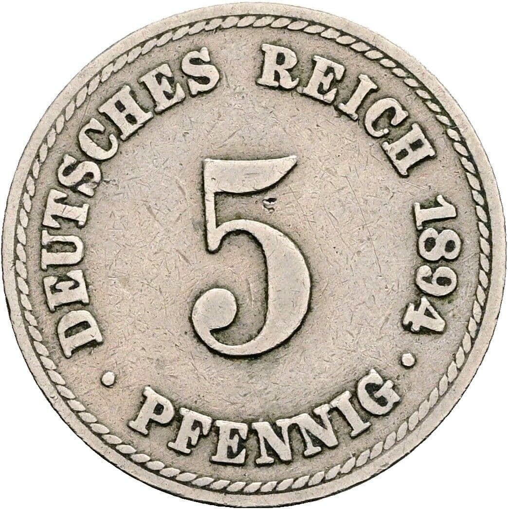 5 Pfennig 1894 A – Vorderseite