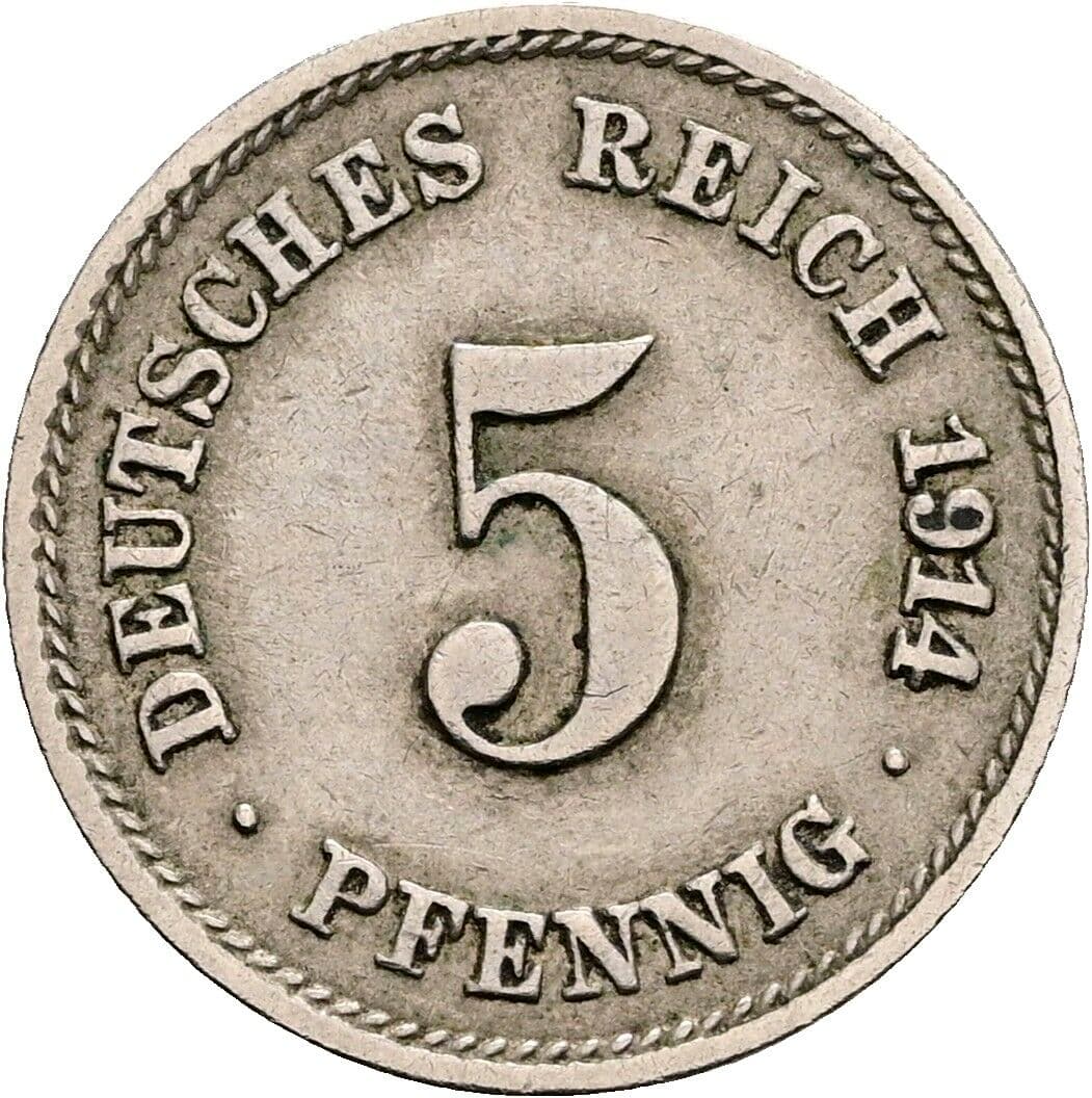 5 Pfennig 1914 F – Vorderseite