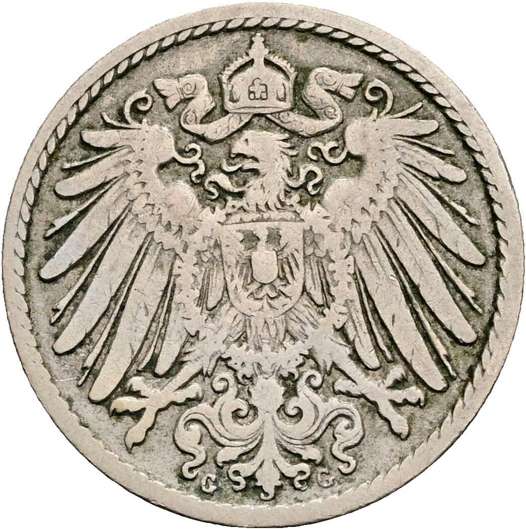 5 Pfennig 1894 G – Rückseite