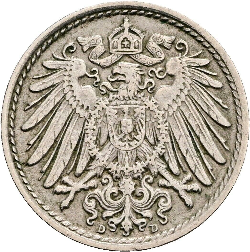5 Pfennig 1914 D – Rückseite