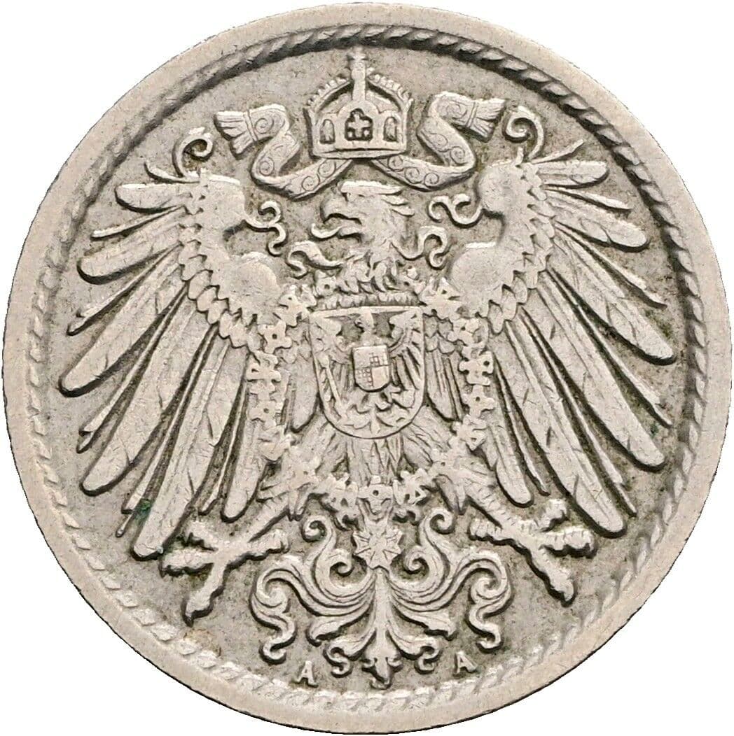 5 Pfennig 1913 A – Rückseite
