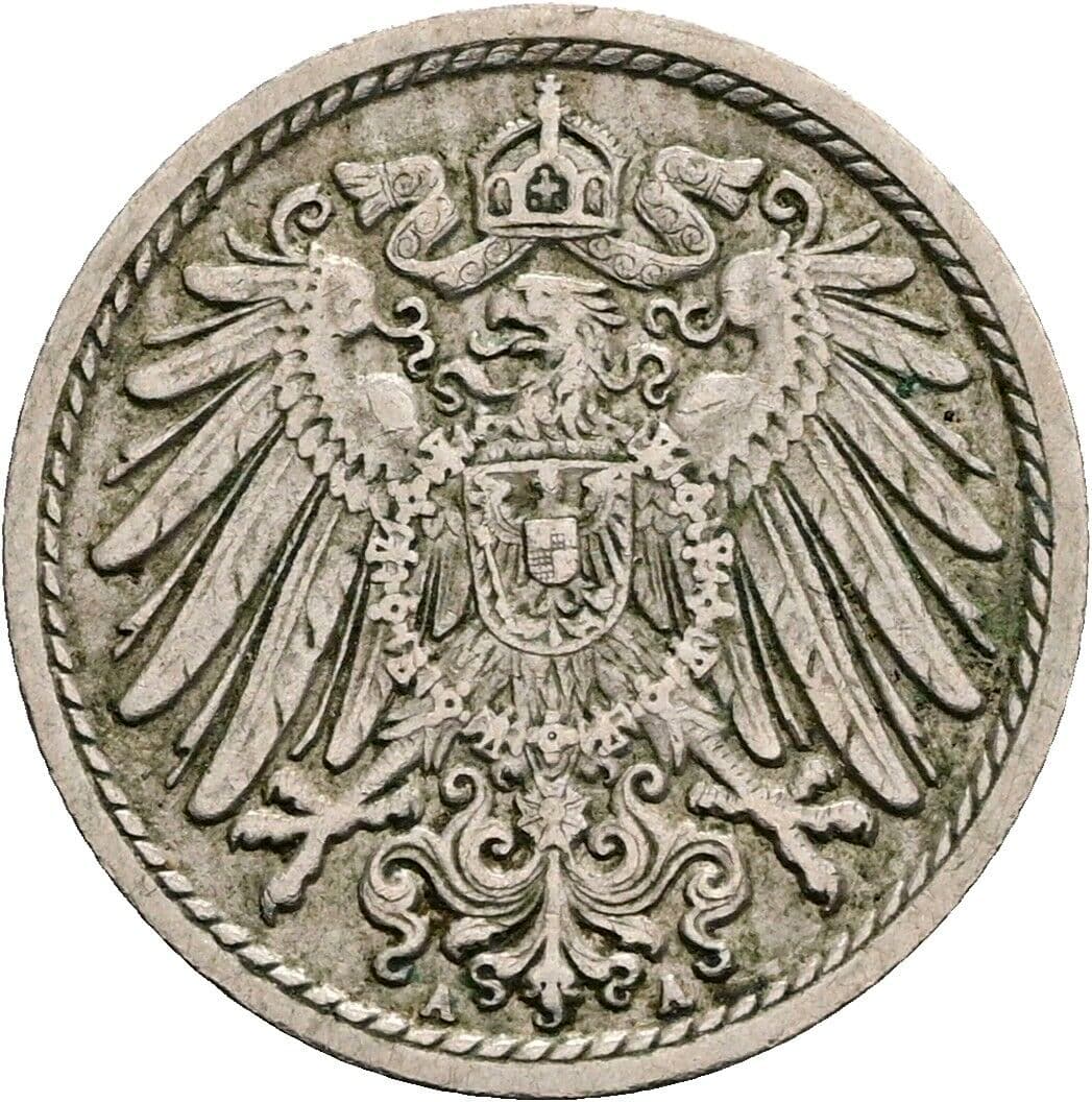 5 Pfennig 1913 A – Rückseite