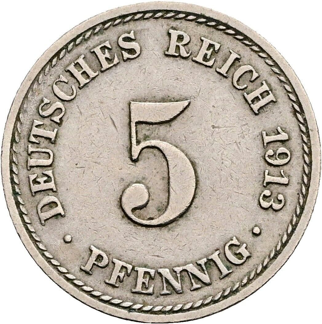 5 Pfennig 1913 A – Vorderseite