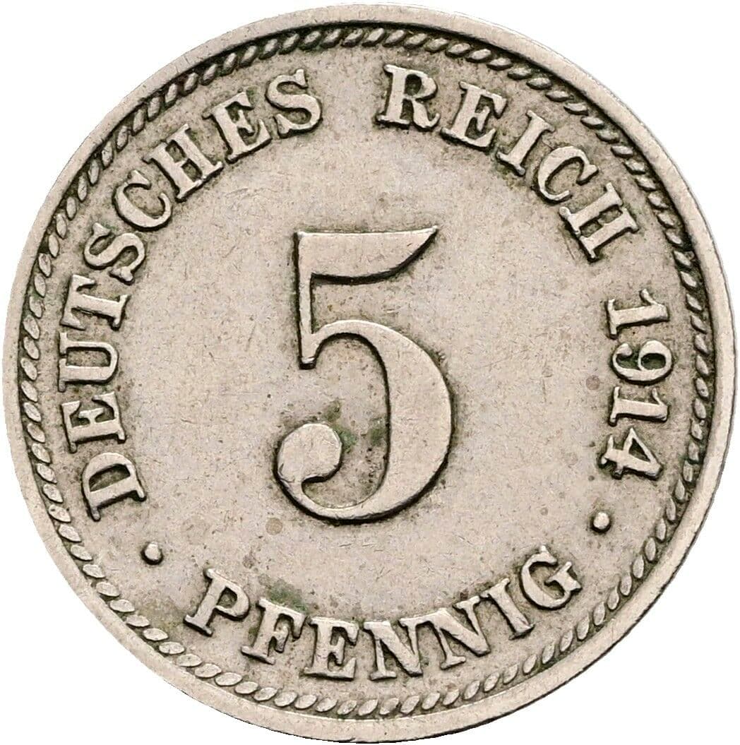 5 Pfennig 1914 D – Vorderseite