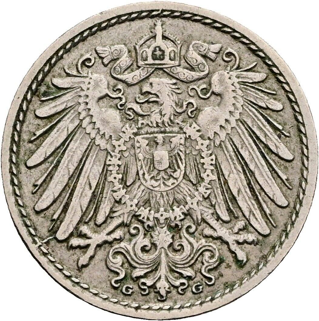 5 Pfennig 1910 G – Rückseite