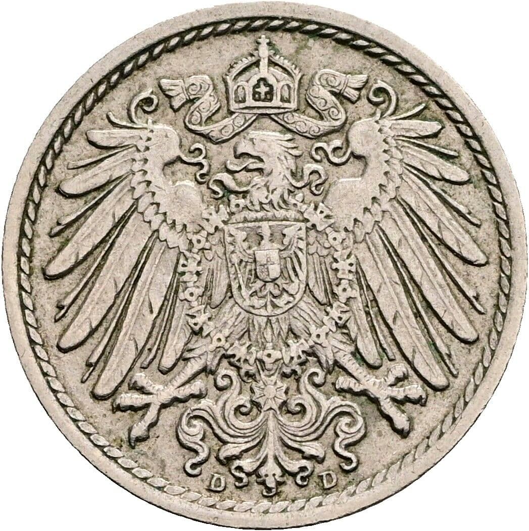 5 Pfennig 1914 D – Rückseite
