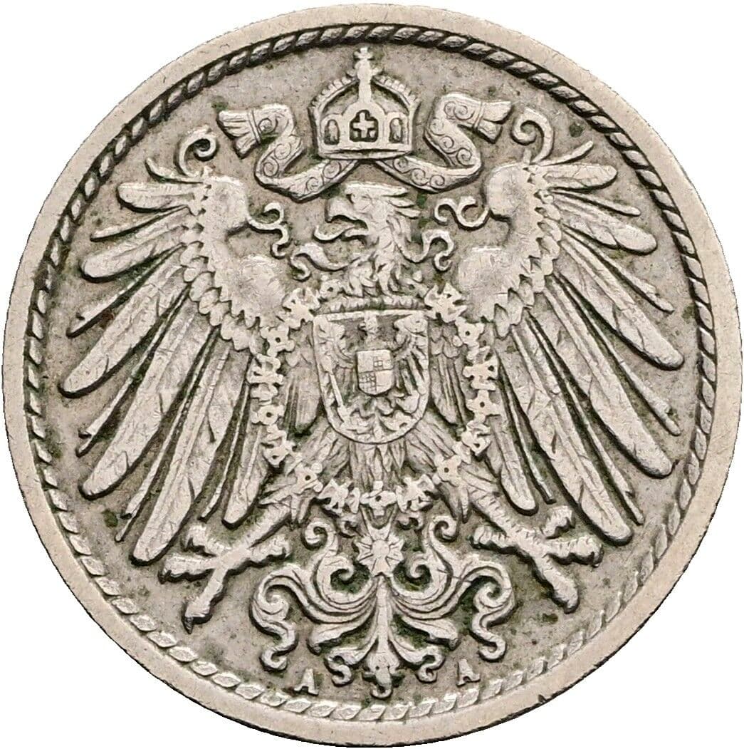 5 Pfennig 1913 A – Rückseite