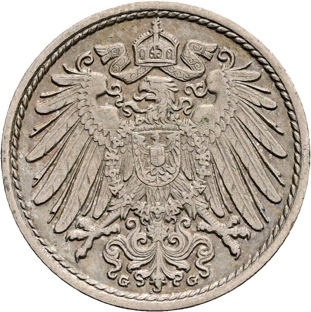 5 Pfennig 1915 G – Rückseite