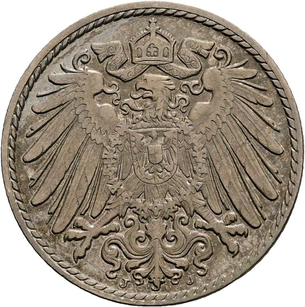 5 Pfennig 1910 J – Rückseite