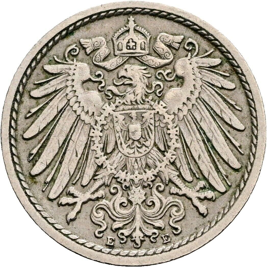 5 Pfennig 1912 E – Rückseite