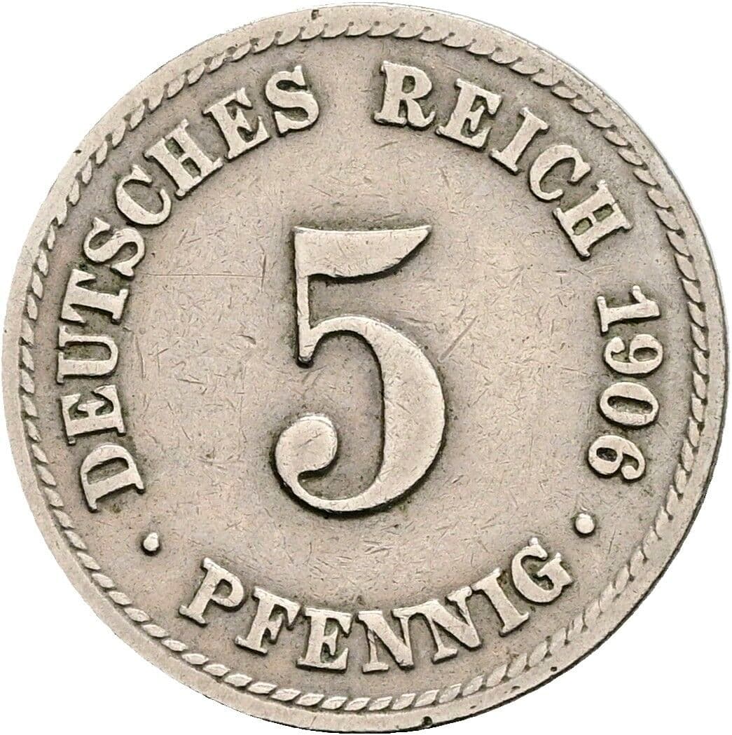 5 Pfennig 1906 A – Vorderseite