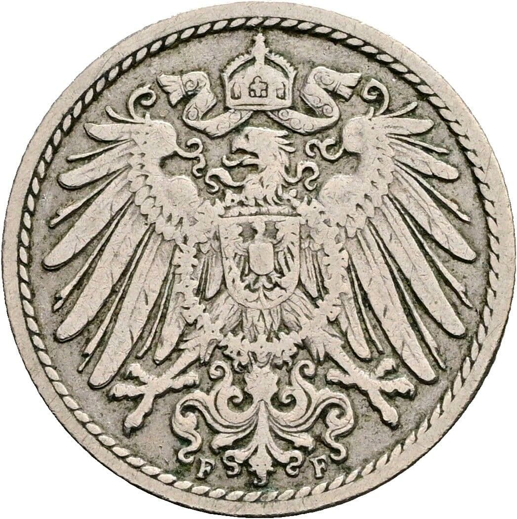 5 Pfennig 1900 F – Rückseite