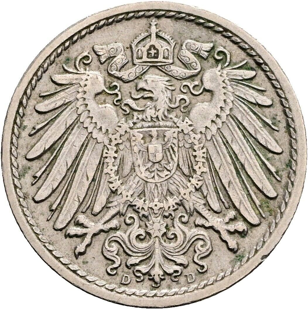 5 Pfennig 1914 D – Rückseite
