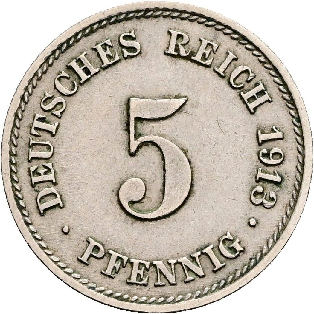 5 Pfennig 1913 G – Vorderseite