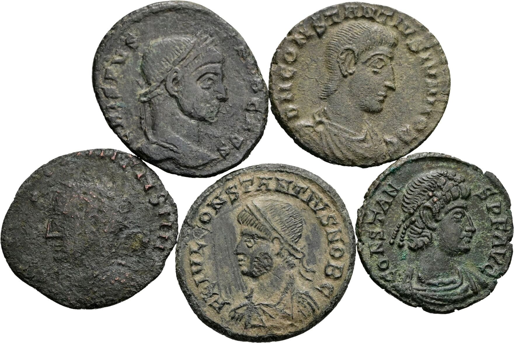 Lot 5 Stück Römische Münzen – Vorderseite